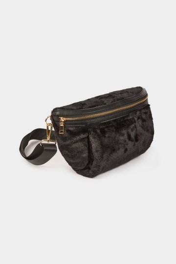 Sac banane fausse fourrure noir femme vue3 32536311033500979 0