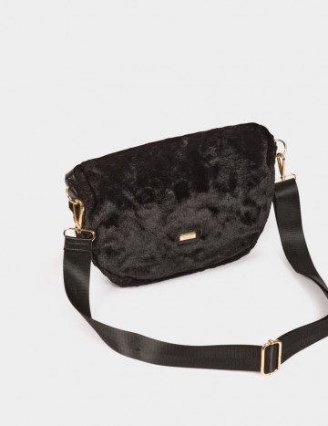 Sac banane fausse fourrure noir femme vue4 32536311033500979 0